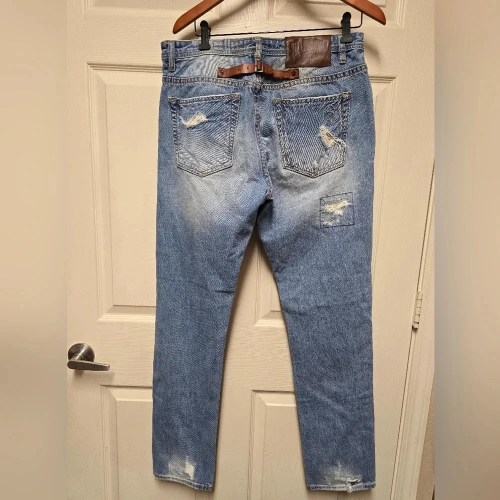 Men's Billionaire Boys Club Heart Mind Distressed Back Leather Buckle Rare Sz32 - Picture 7 of 17